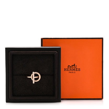 Hermes 18K Rose Gold Diamond PM Echappee Ring 50 5.25 5 of 5