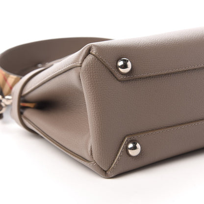 Burberry Derby Calfskin House Check Small Banner Tote Pale Taupe 6 of 9