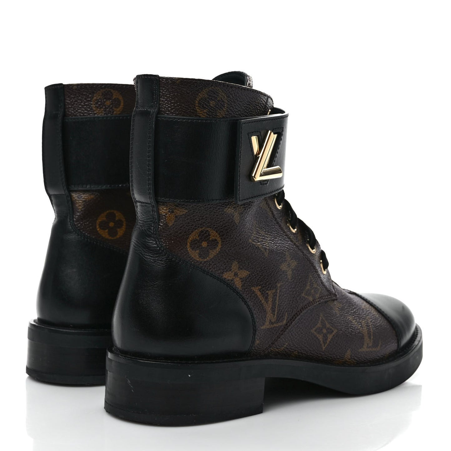 Calfskin Monogram Wonderland Flat Ranger Boots 38 Black