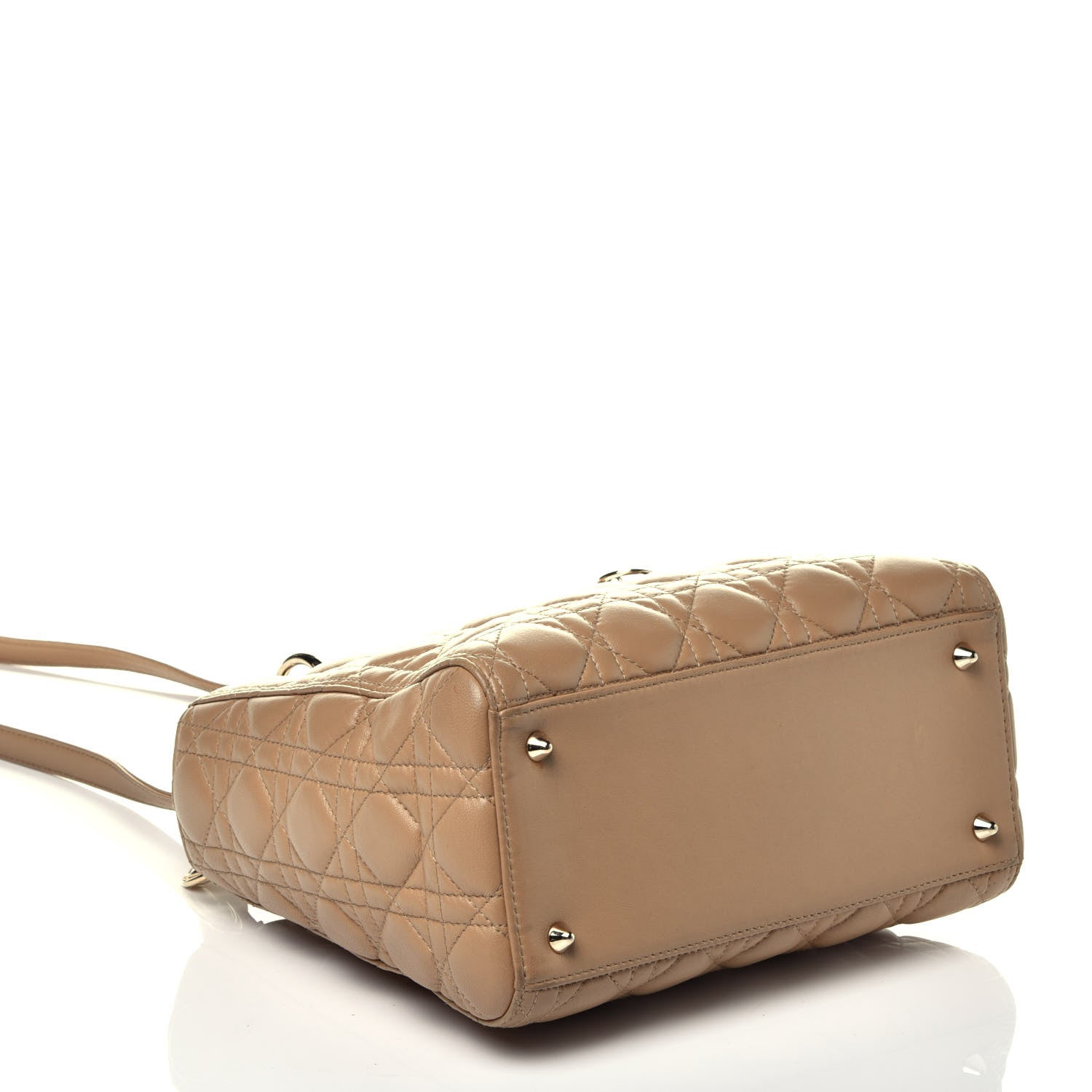 Christian Dior Lambskin Cannage Medium Lady Dior Beige 5 of 10
