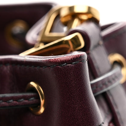 Christian Dior Oblique Drawstring Chain Bucket Bag Burgundy 10 of 11