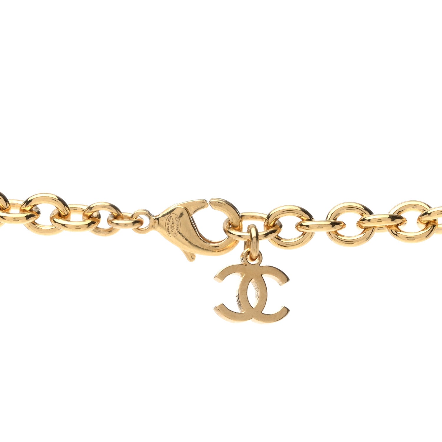 Chanel Metal Large CC Pendant Chain Necklace Gold 4 of 4
