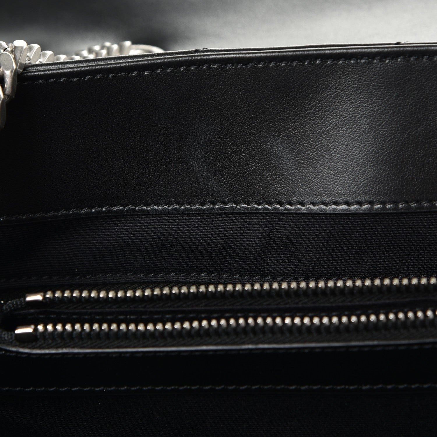 Saint Laurent Calfskin Y Quilted Monogram Large Loulou Chain Satchel Black 9 of 9