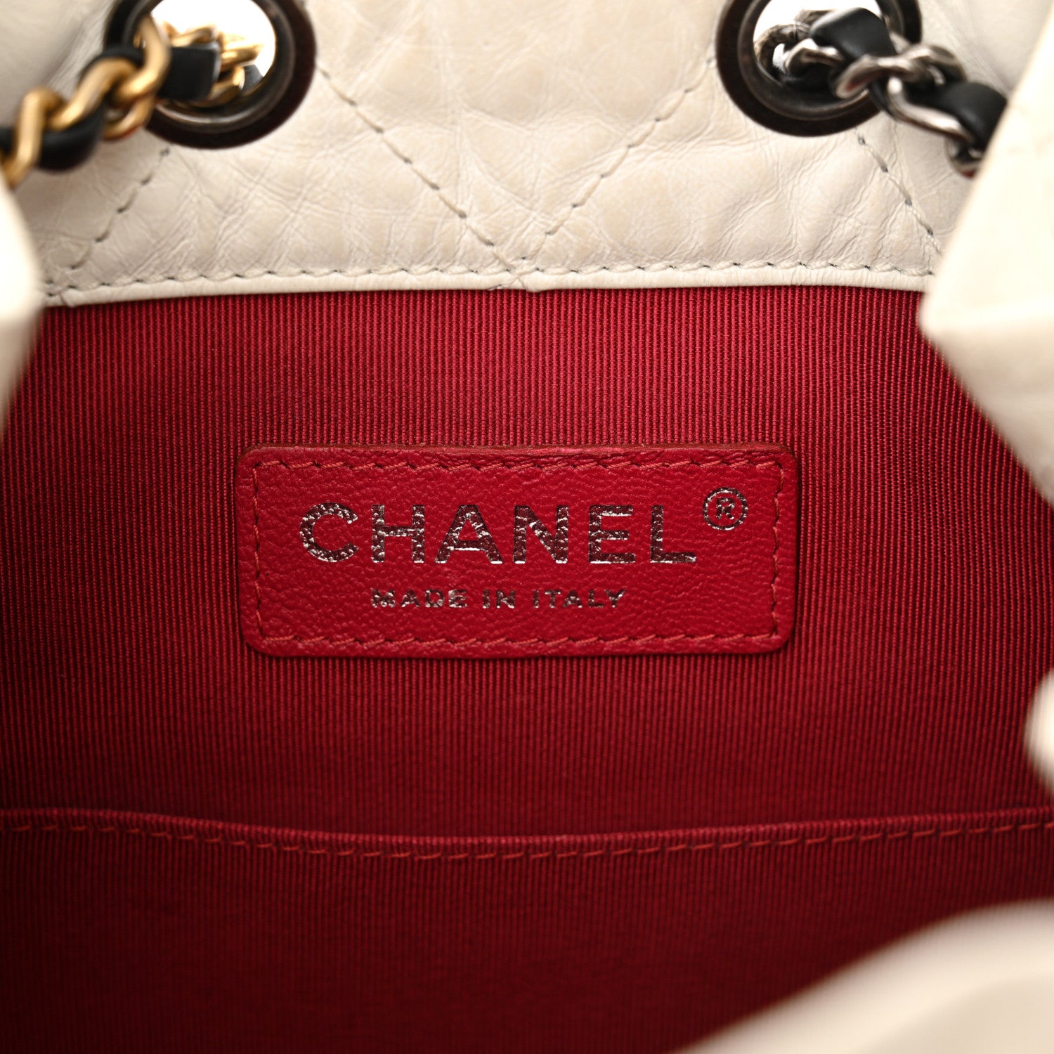 Chanel Aged Calfskin Quilted Small Gabrielle Backpack Black White 5 of 12