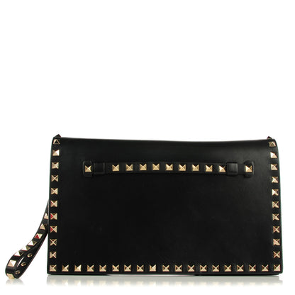 Valentino Garavani Nappa Rockstud Wristlet Clutch Black 1 of 7