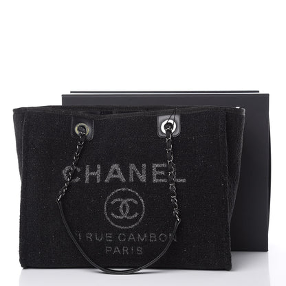 Chanel Lurex Boucle Small Deauville Tote Black 10 of 10