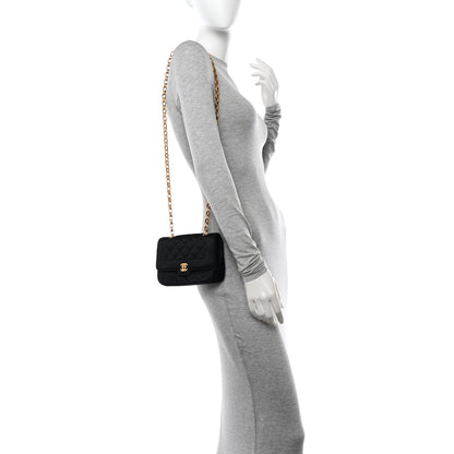 Chanel Satin Quilted Small Single Flap Bag Black 3 of 13