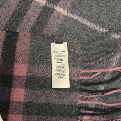Burberry Cashmere Giant Check Fringe Scarf Antique Blush 4 of 4