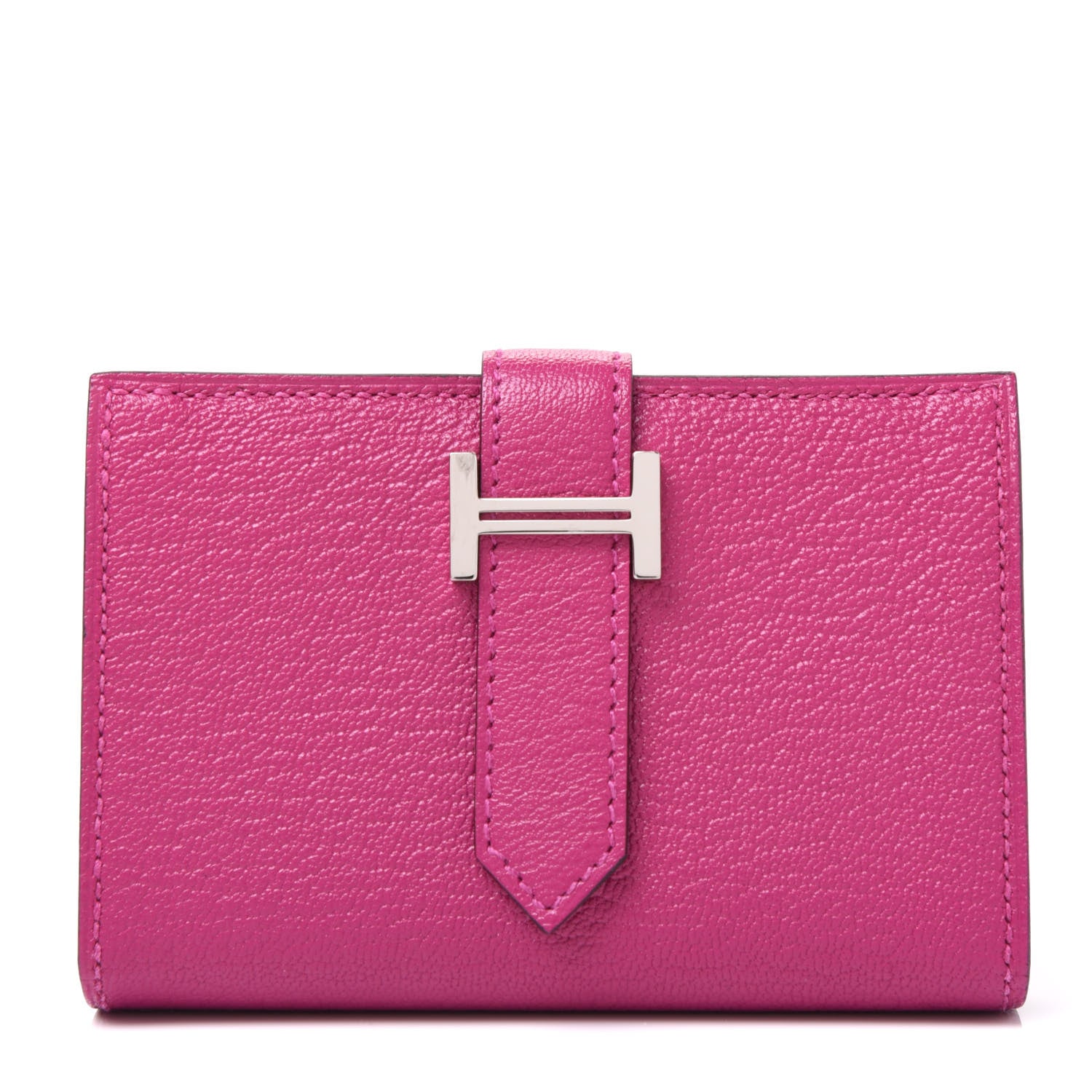 Hermes Chevre Mysore Mini Bearn Wallet Rose Pourpre 1 of 9
