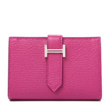 Hermes Chevre Mysore Mini Bearn Wallet Rose Pourpre 1 of 9