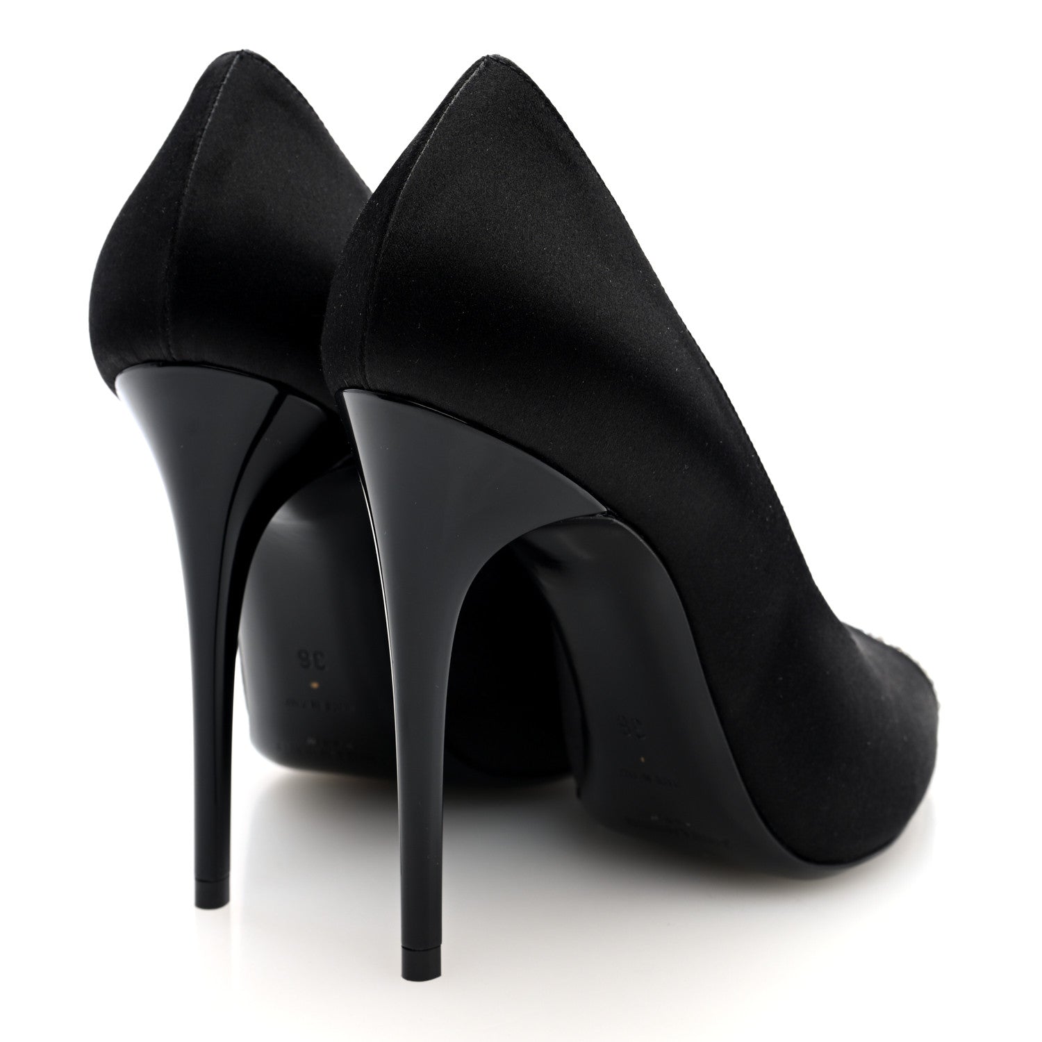 Saint Laurent Satin Crystal Martinique 110 Pump 36 Black 5 of 9