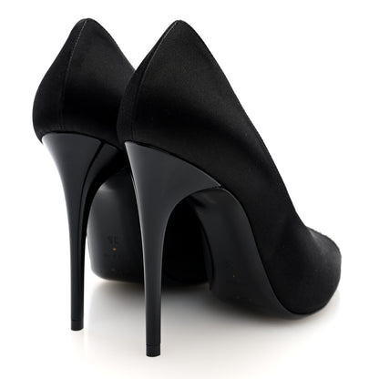 Saint Laurent Satin Crystal Martinique 110 Pump 36 Black 5 of 9