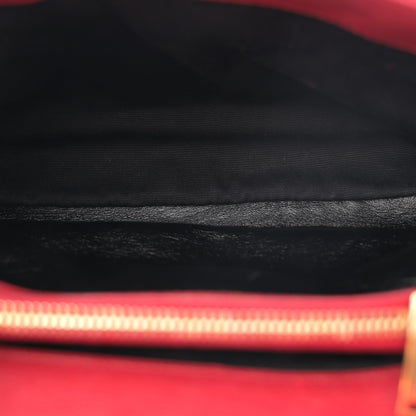 Saint Laurent Sheepskin Matelasse Chevron Monogram Medium College Bag Rouge 5 of 14