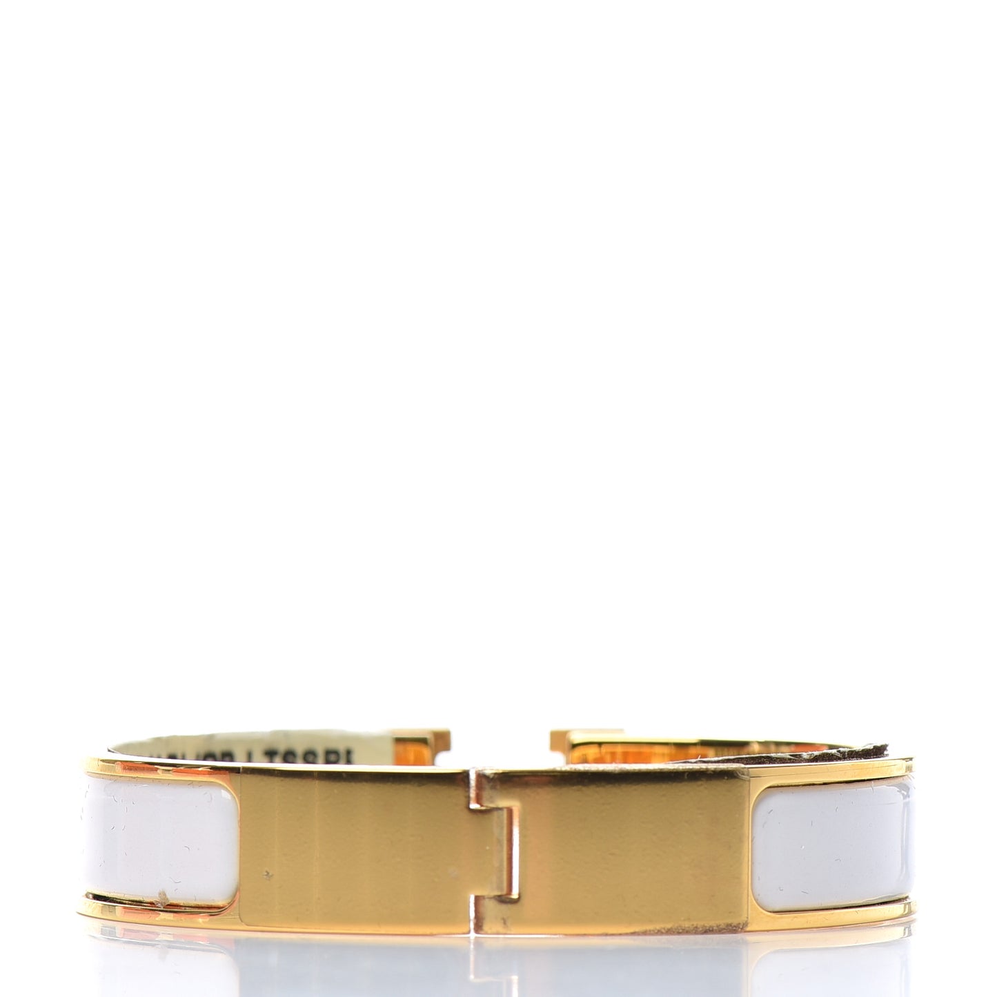Enamel Narrow Clic Clac H Bracelet PM White
