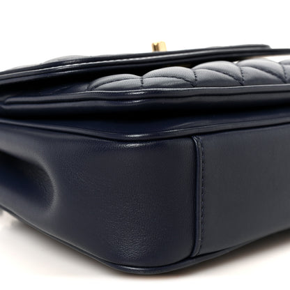 Chanel Lambskin Quilted Small Lovely Day Flap Dark Blue 10 of 11