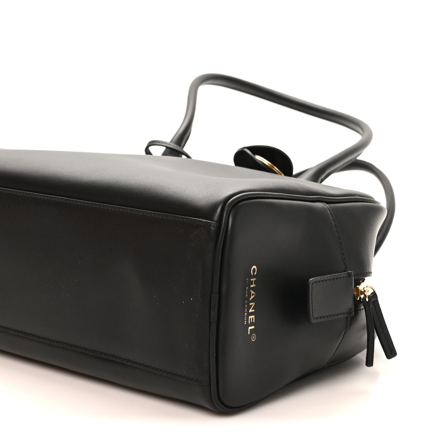 Calfskin Large Perfect Bowling Bag Black