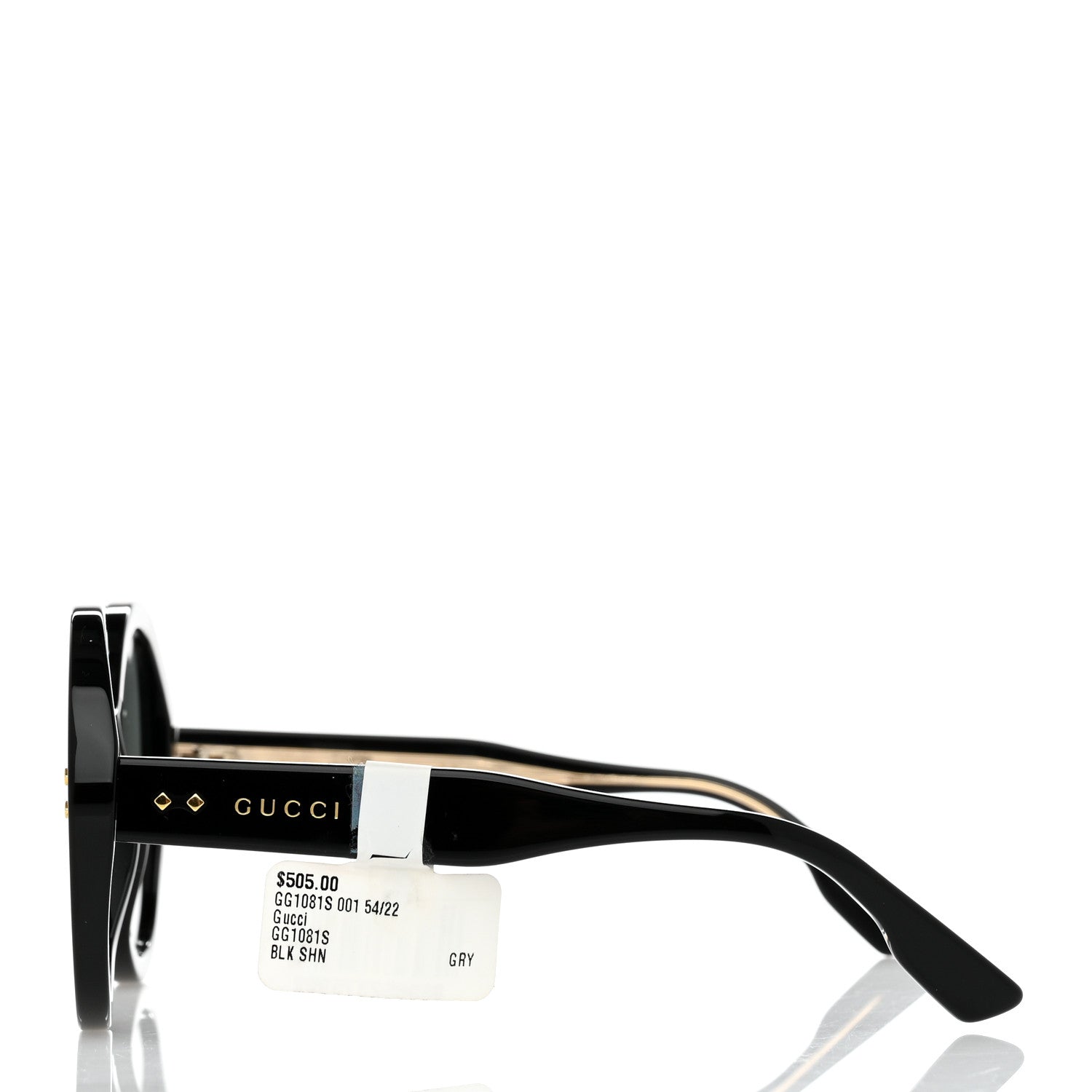 Gucci Acetate Round Sunglasses GG1081S Black 3 of 7