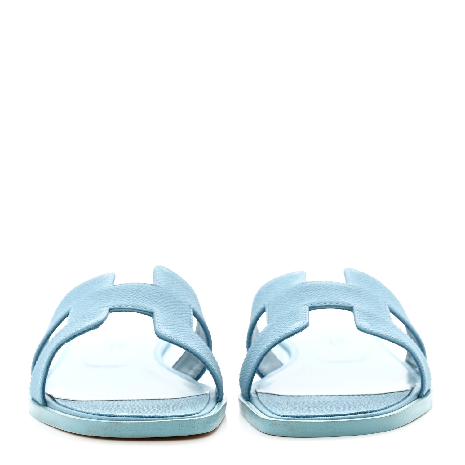 Hermes Epsom Oran Sandals 35.5 Bleu Littoral 2 of 9