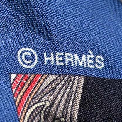 Hermes Silk Springs Springs Twilly Marine Vert Jaune 3 of 5