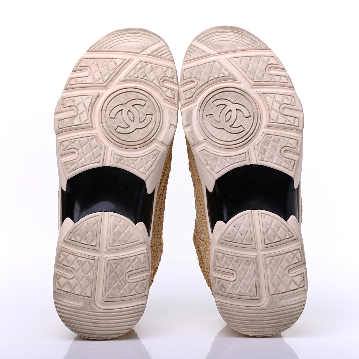 Braided Raffia Womens CC Sneakers 38.5 Beige