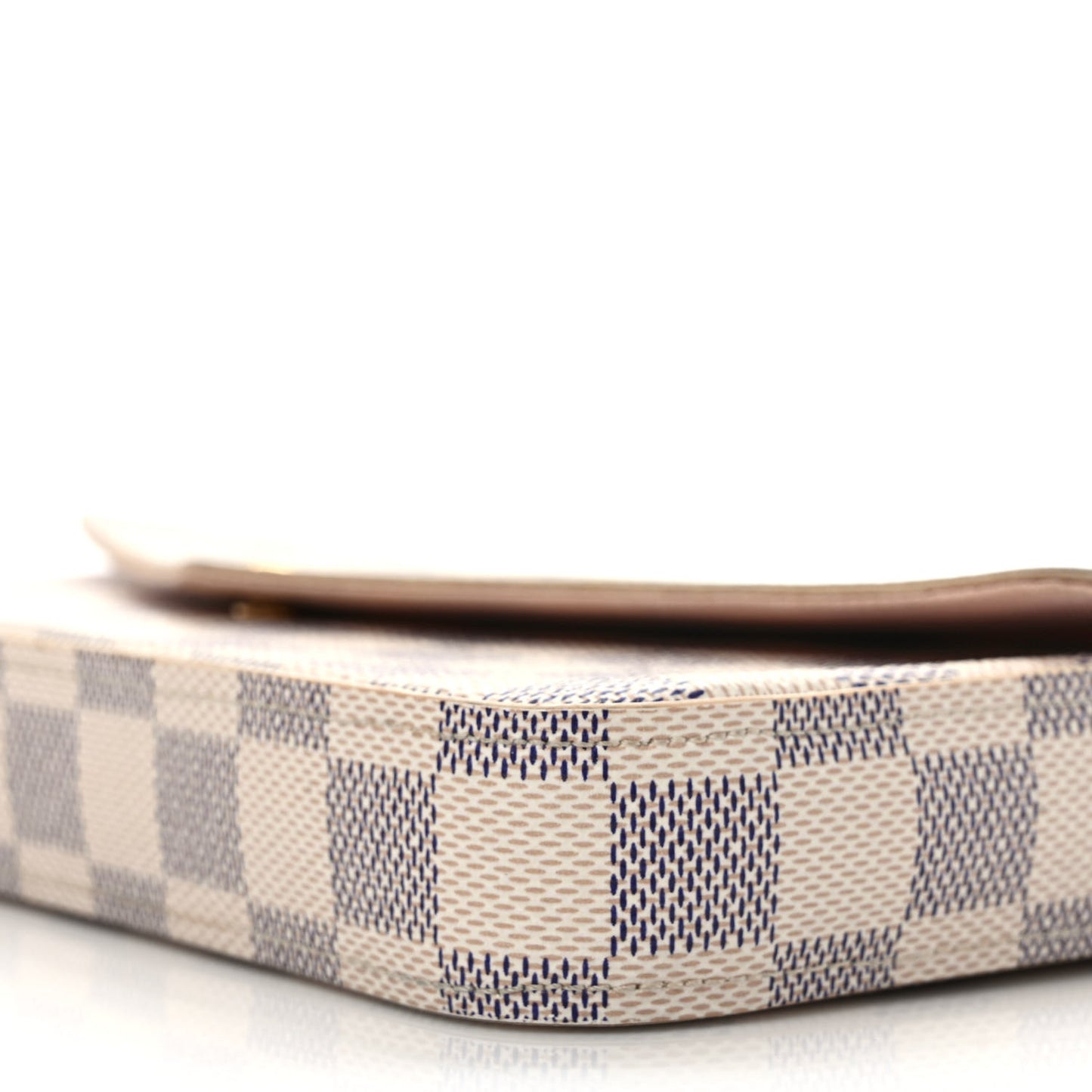 Damier Azur Pochette Felicie Chain Wallet Rose Ballerine