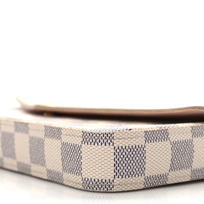 Louis Vuitton Damier Azur Pochette Felicie Chain Wallet Rose Ballerine 9 of 11