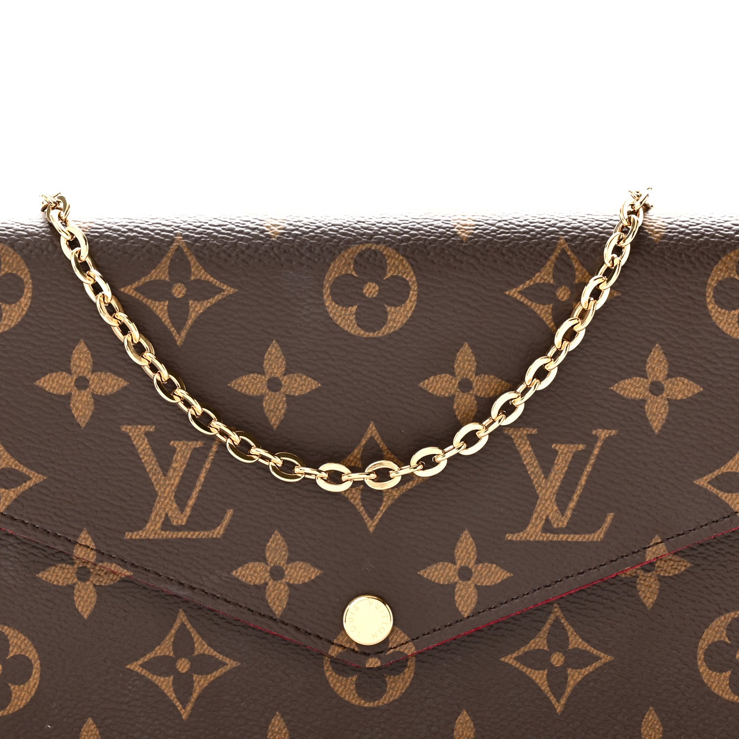 Louis Vuitton Monogram Pochette Felicie Chain Wallet Fuchsia 8 of 10
