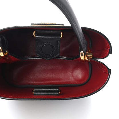 Prada Saffiano Cuir Small Panier Bucket Bag Black Fuoco 12 of 18