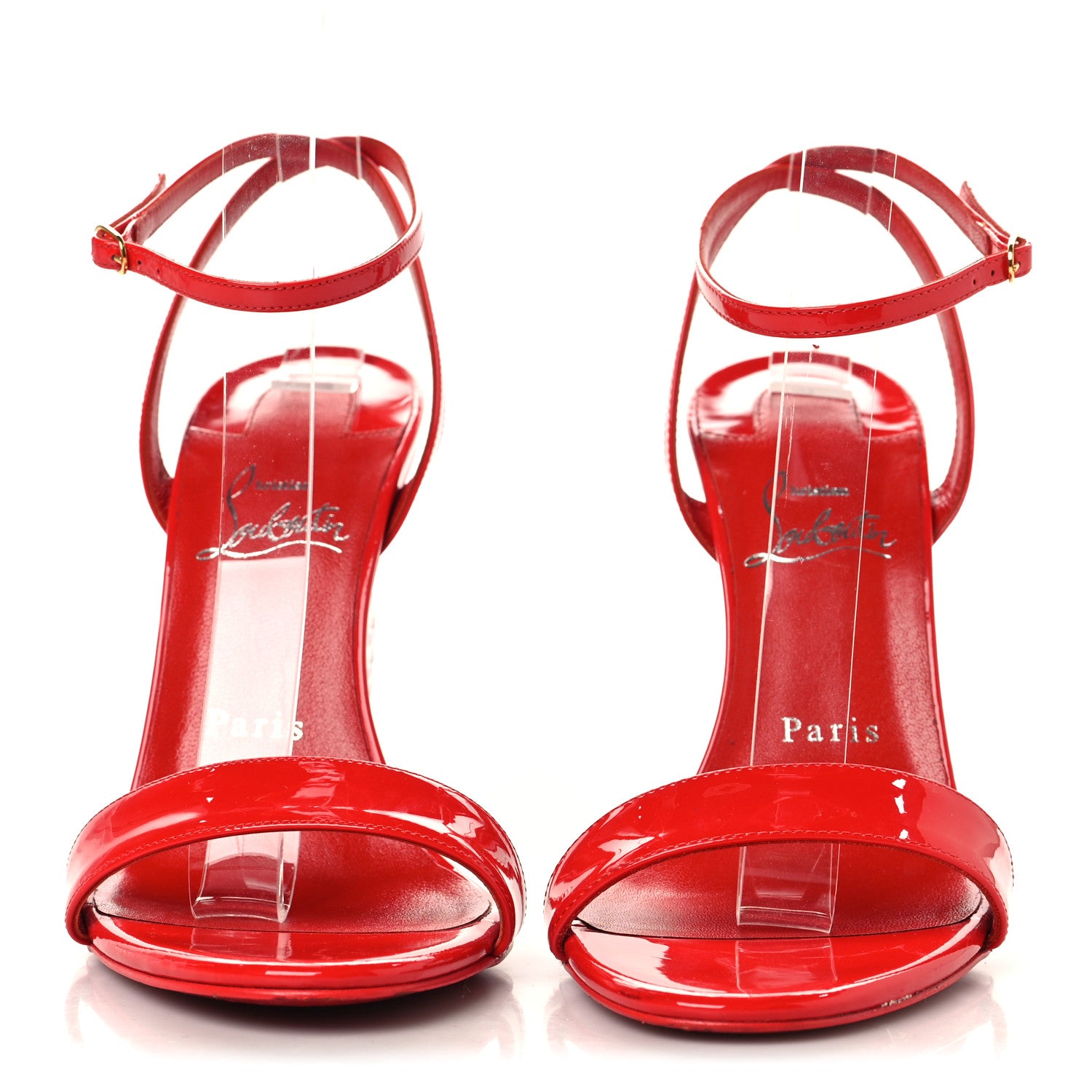 Christian Louboutin Patent Glossy Lipgloss Queen 100 Sandals 38 Ole 38 Ole 3 of 8