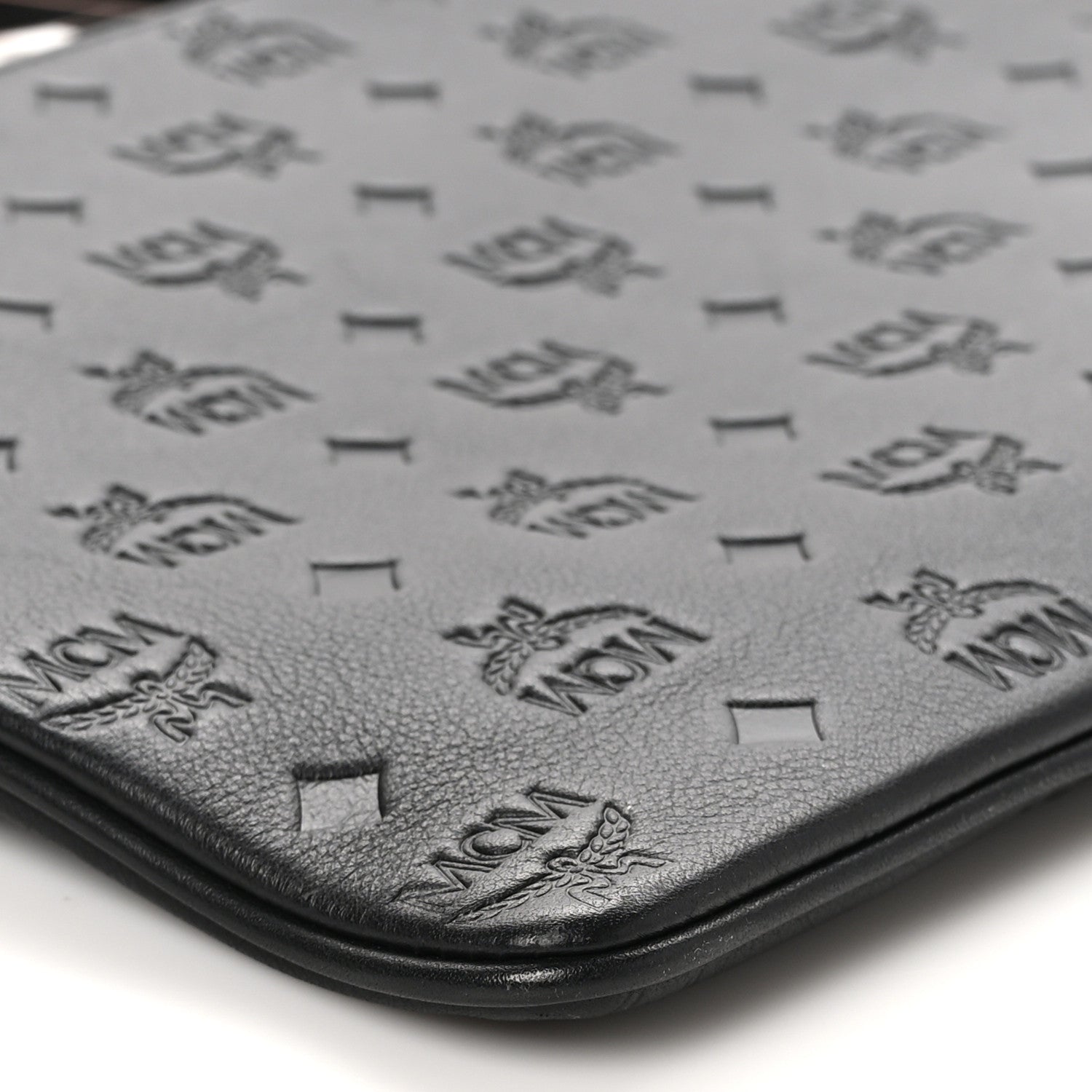 MCM Calfskin Monogram Klara Crossbody Pouch Black 8 of 9