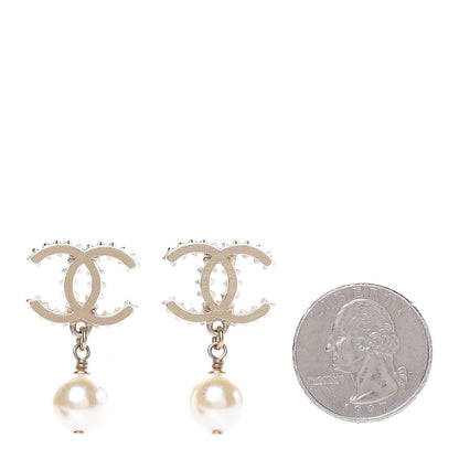 Chanel Pearl CC Drop Earrings Gold 2 of 6