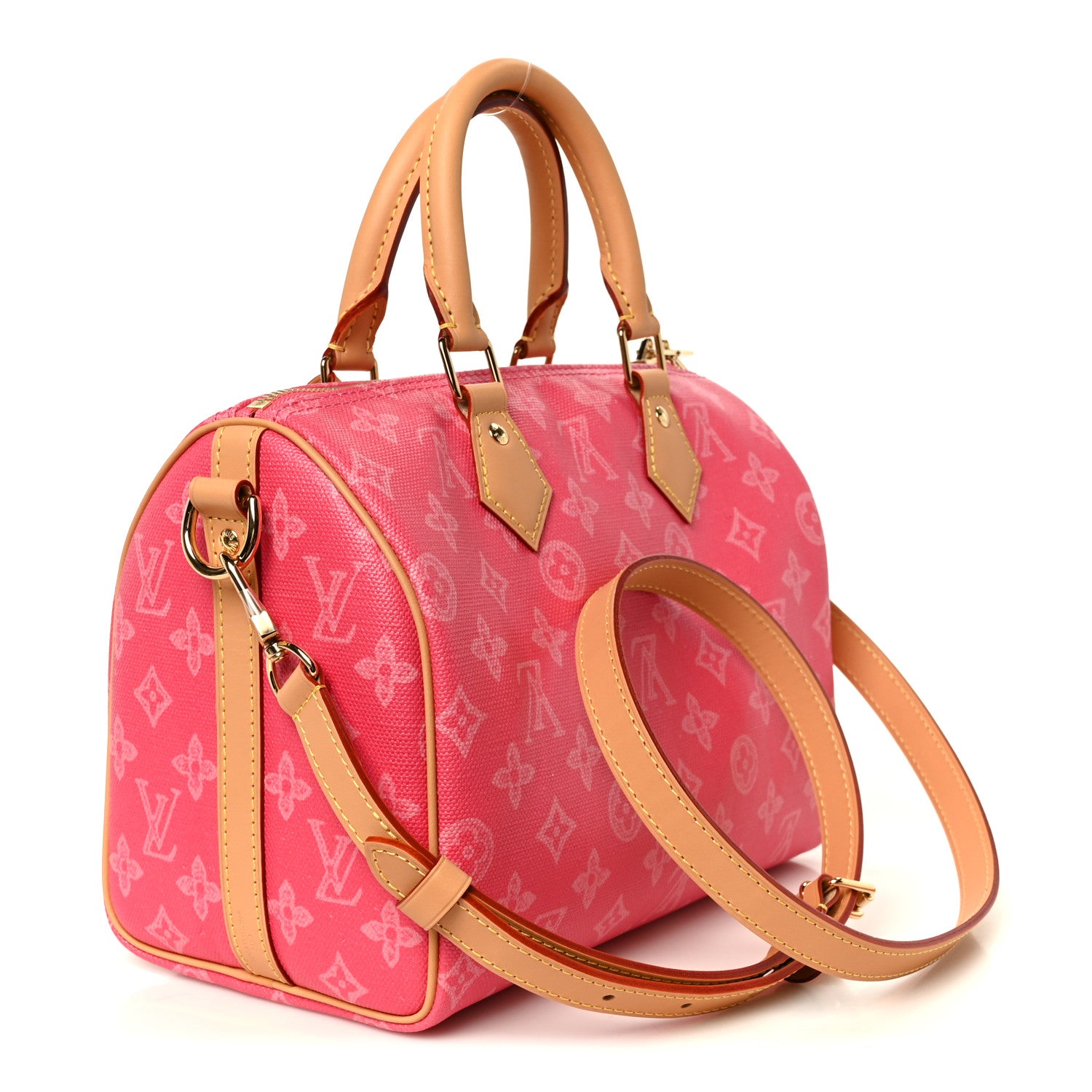 Louis Vuitton Monogram Origine Speedy Bandouliere 25 Rose Ruban 3 of 15