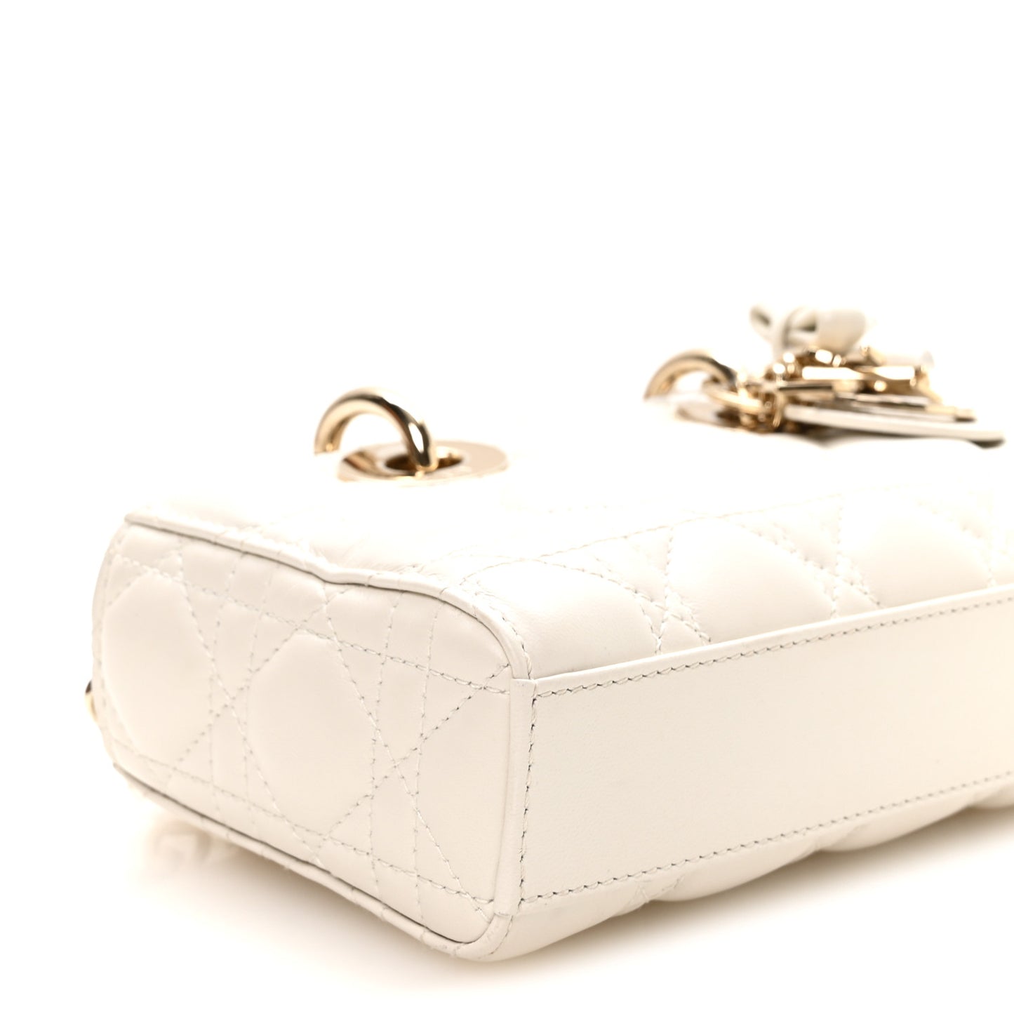 Lambskin Cannage Mini Lady D-Joy Latte