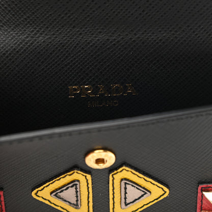 Prada Saffiano Robot Card Holder Black 6 of 7