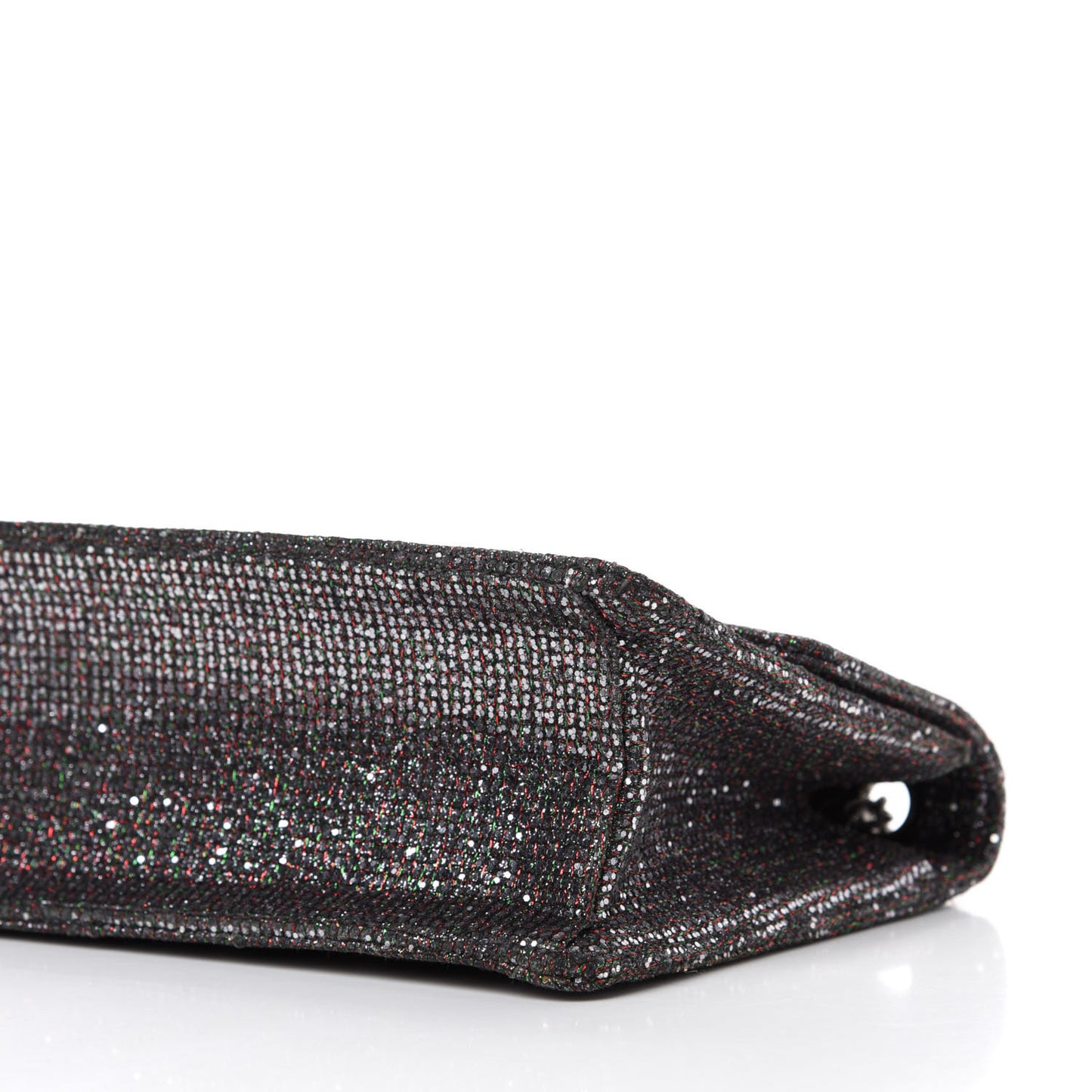 Crystal Quilted Mademoiselle Reissue 2.55 Flap Dark Silver
