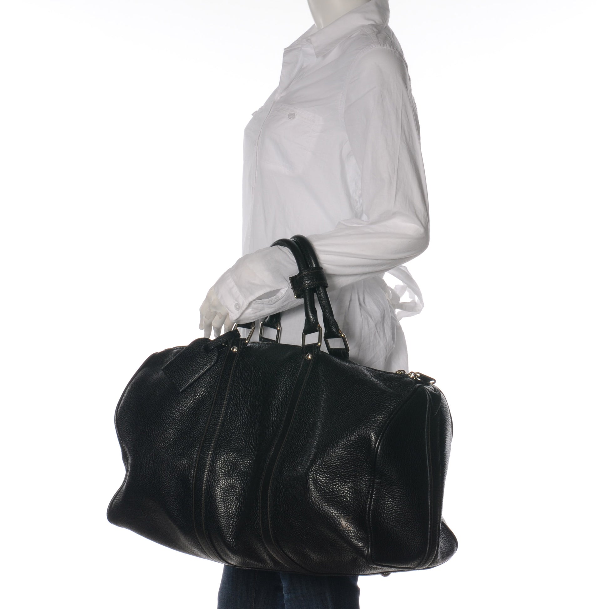 Louis Vuitton Tobago Leather Keepall 50 Black 2 of 9