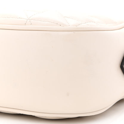 Gucci Calfskin Matelasse Aria Small GG Marmont Chain Shoulder Bag Mystic White 10 of 12