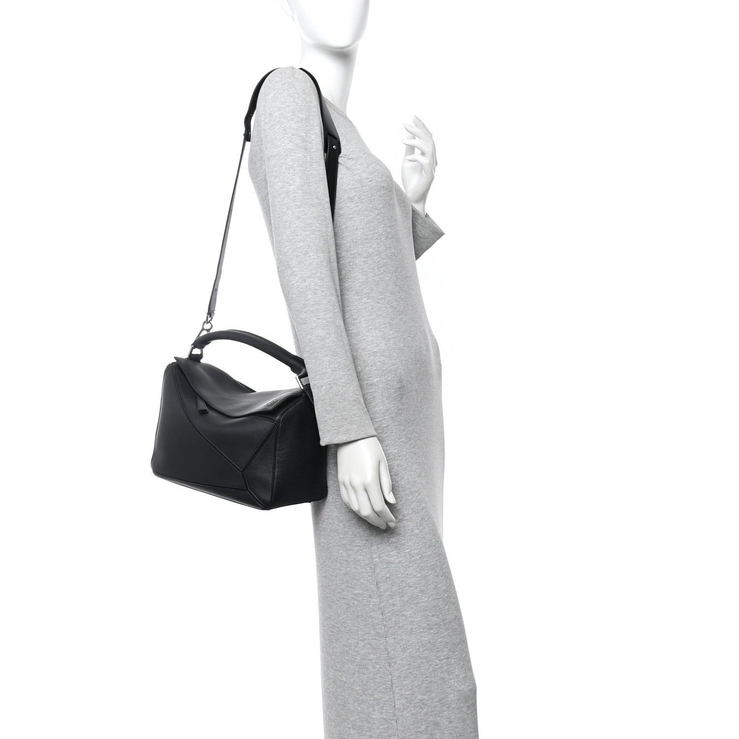 Loewe Calfskin Medium Puzzle Bag Black 2 of 9