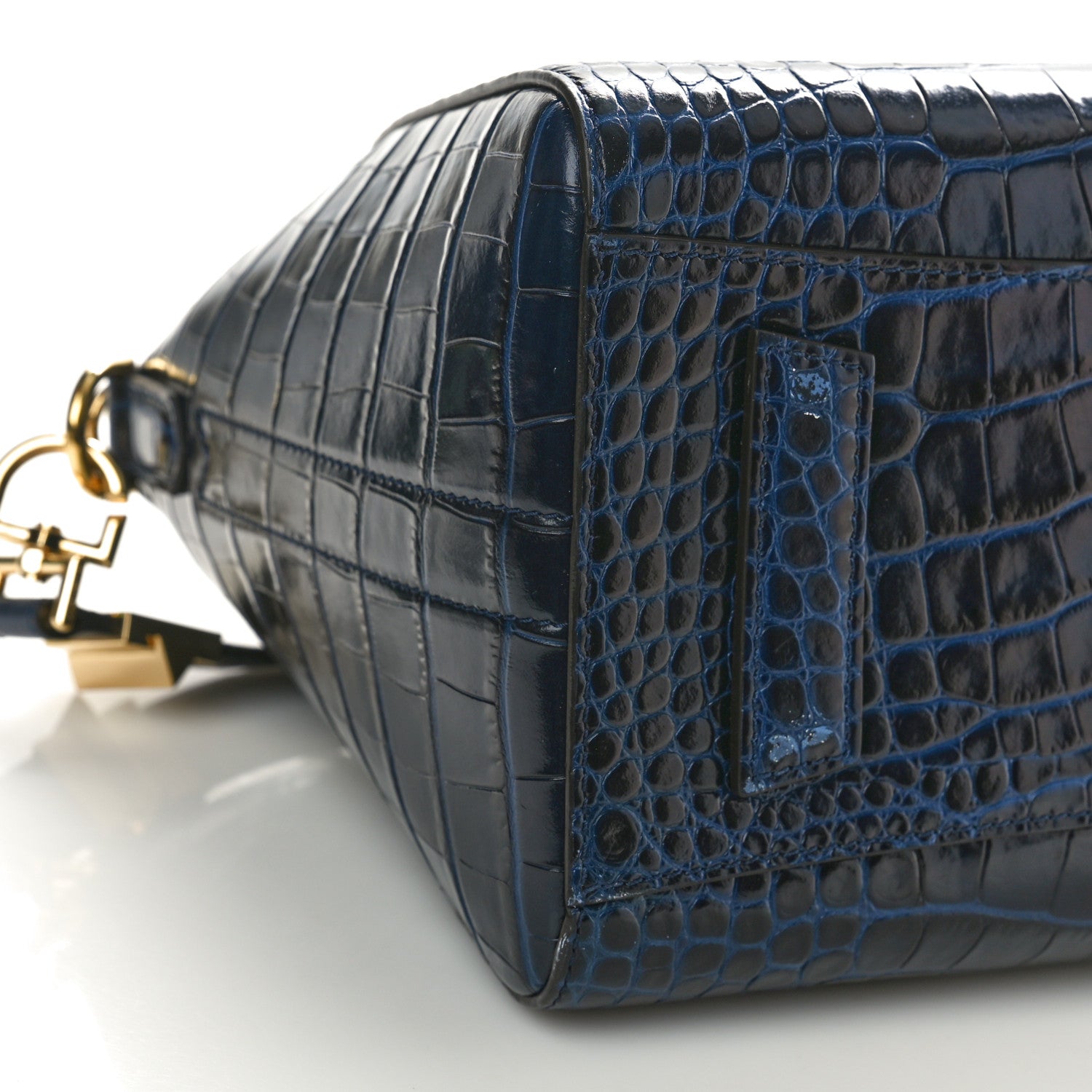 Givenchy Calfskin Crocodile Embossed Small Antigona Deep Blue 10 of 11