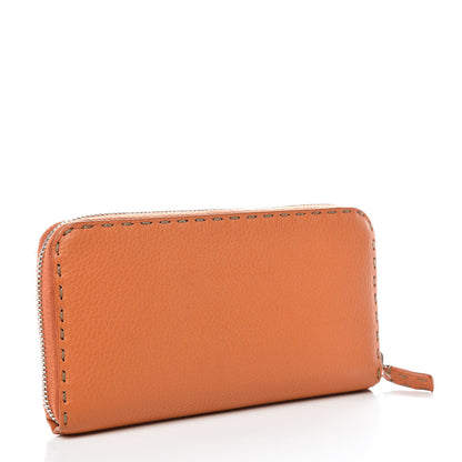 Fendi Cuoio Romano Selleria Zip Around Wallet Orange 3 of 14