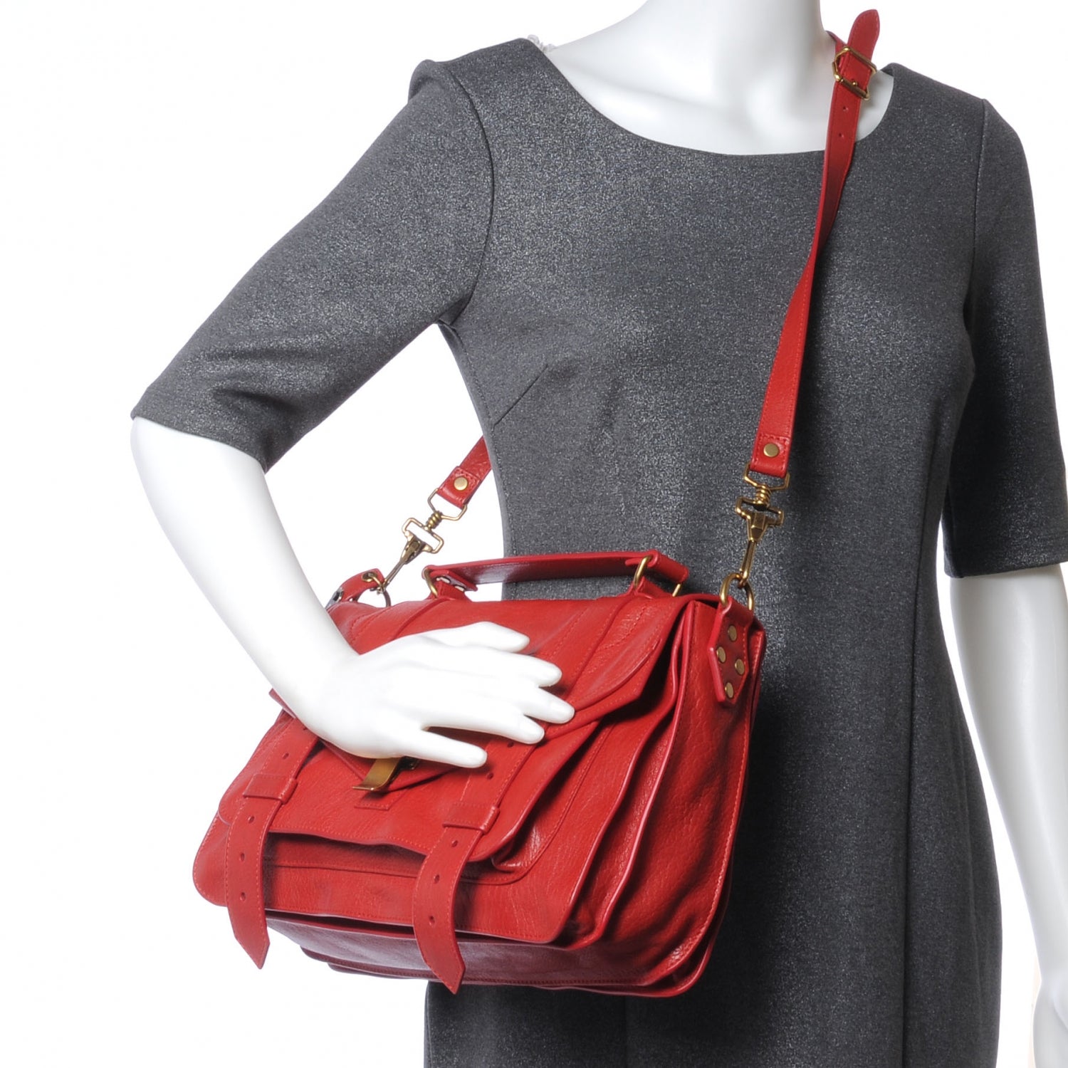 Proenza Schouler Lambskin PS1 Medium Satchel Lipstick Red 2 of 8