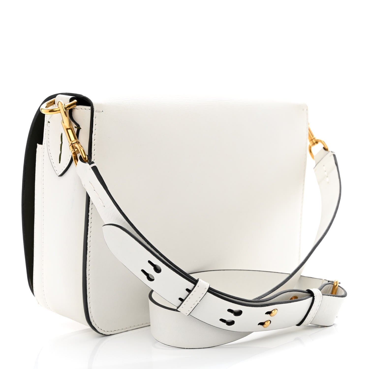 Burberry Calfskin Large Square Satchel Chalk White 3 of 15