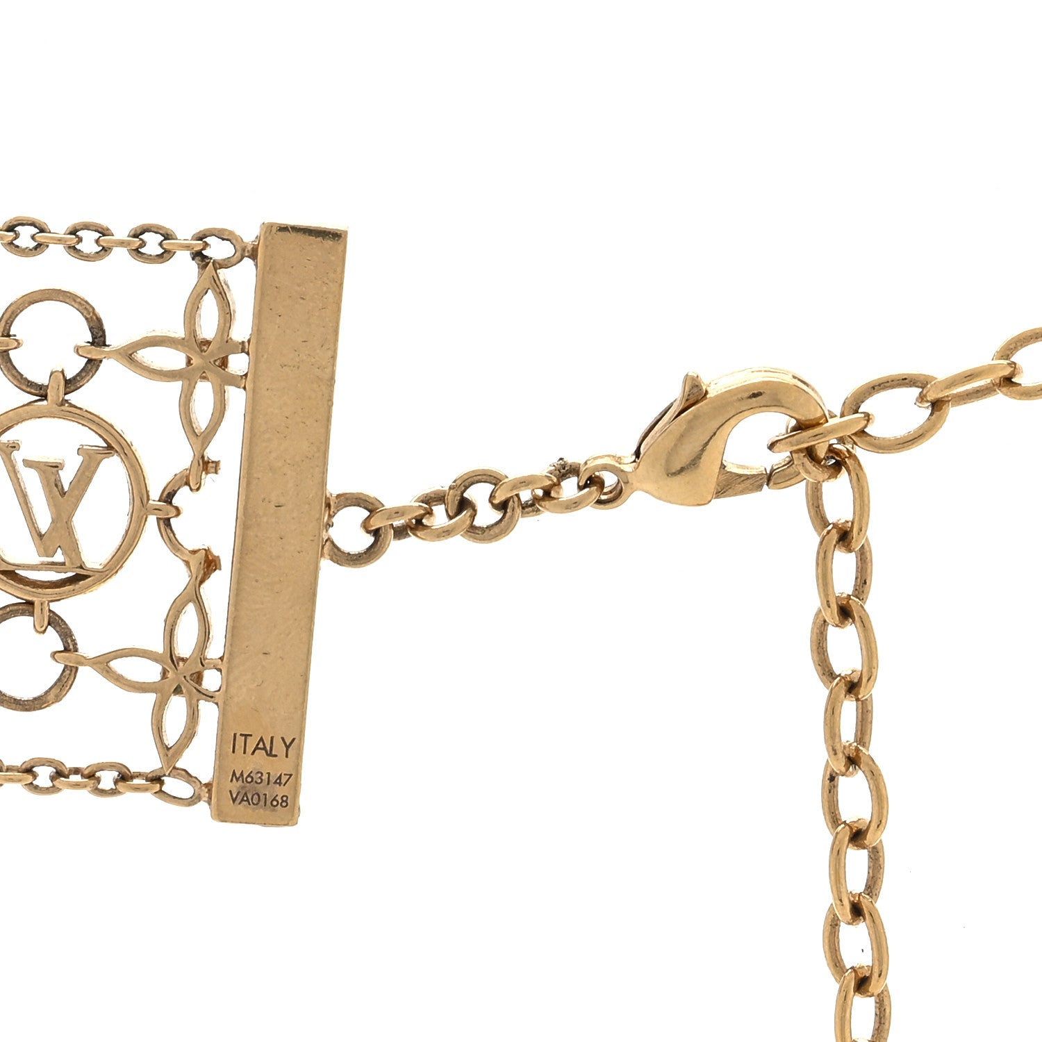 Louis Vuitton LOUIS VUITTON Filigram Choker Necklace Gold 4 of 4