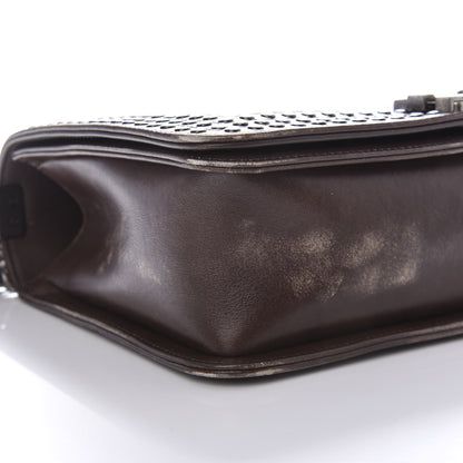 Chanel Faded Calfskin Quilted Large Studded Boy Flap Brown Beige 8 of 11