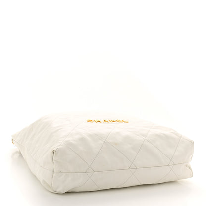 Chanel Shiny Calfskin Quilted Large Chanel 22 White 5 of 13