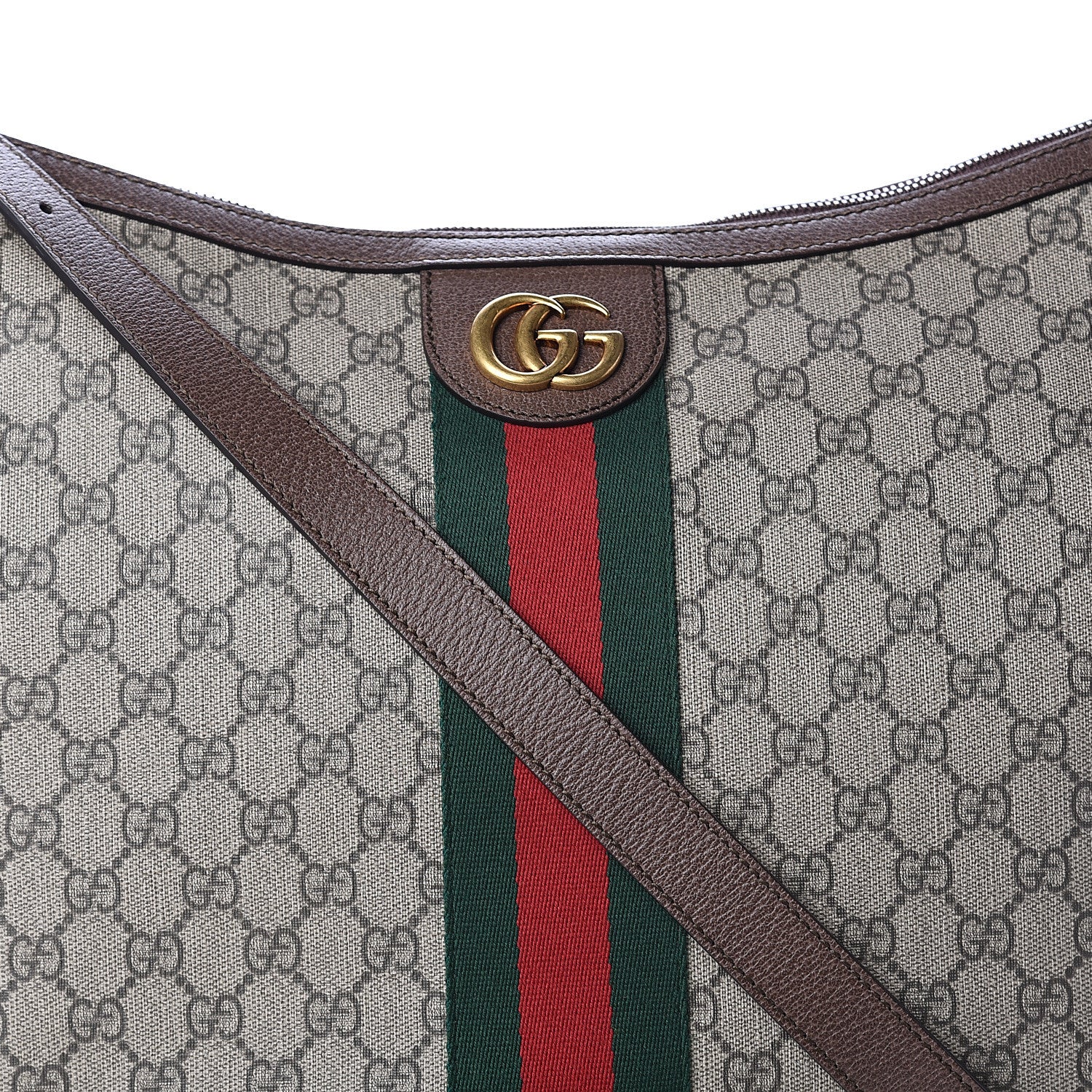 Gucci GG Supreme Monogram Web Ophidia Half Moon Hobo Brown 6 of 8