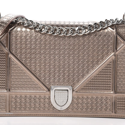 Christian Dior Metallic Patent Micro-Cannage Medium Diorama Flap Bag Hyper Pink 9 of 19