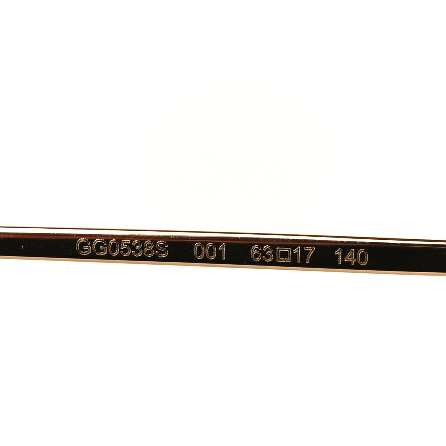 Gucci Rectangular Sunglasses GG0538S Gold Black 6 of 8