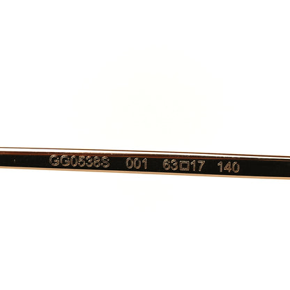 Gucci Rectangular Sunglasses GG0538S Gold Black 6 of 8