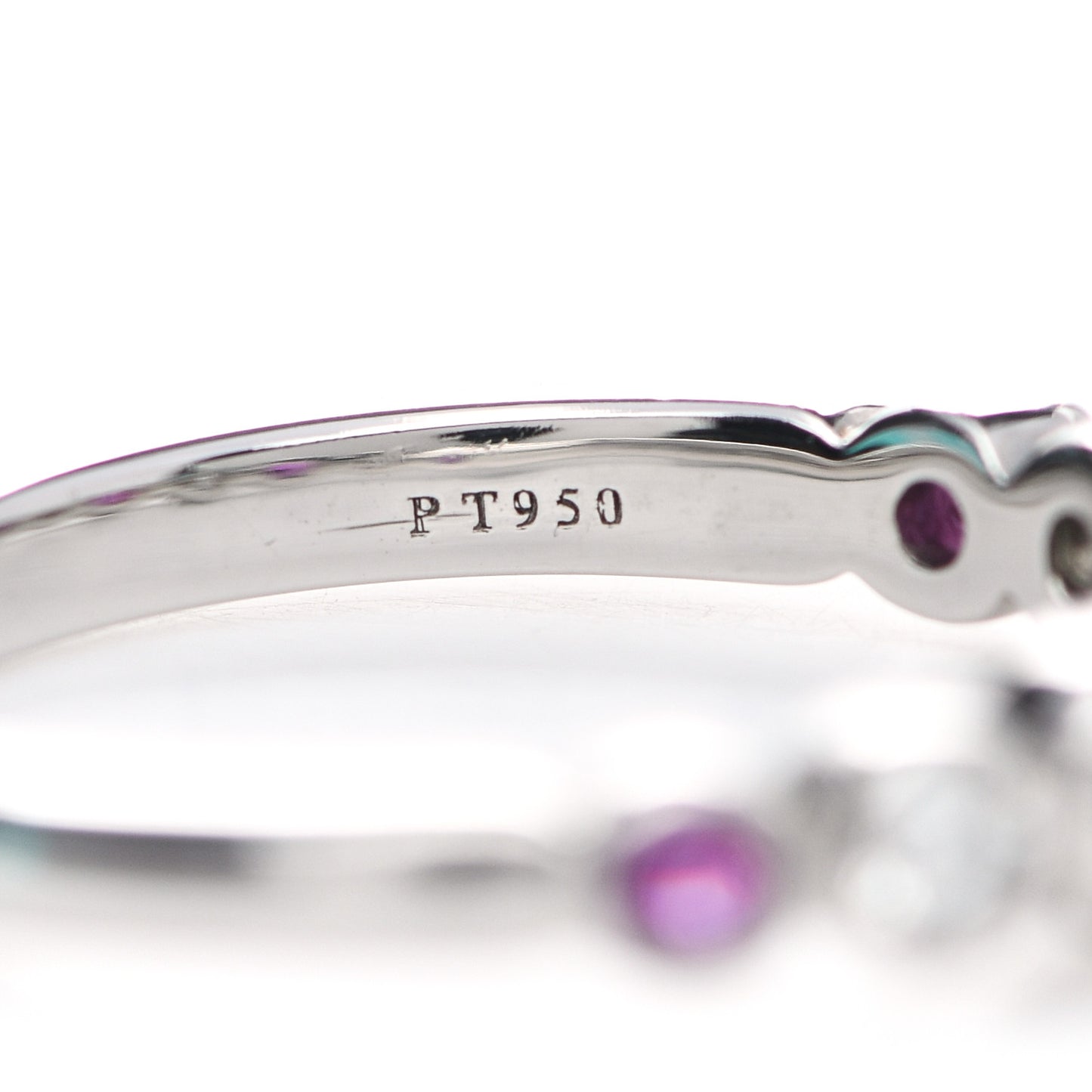 Platinum Diamond Pink Sapphire Jazz Ring 48 4.25